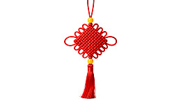 红色中国结挂饰特写图片