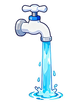 卡通水龙头流水示意图