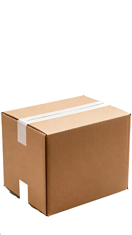 棕色纸箱配白色胶带图片