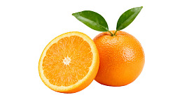 新鲜橙子切面与完整果实