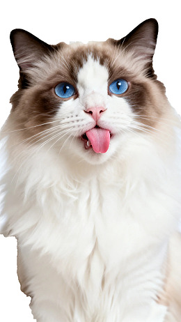 长毛猫吐舌卖萌图片