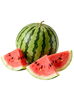 西瓜整果与切片展示图片