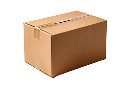 封闭的棕色纸箱置于白色背景