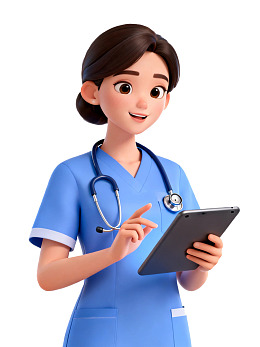 女医生手持平板查看信息