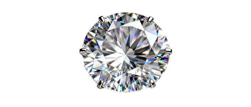 闪耀的圆形切割钻石特写