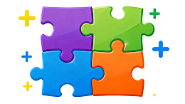 彩色拼图块组合图案图片