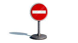 红色禁止通行交通标志