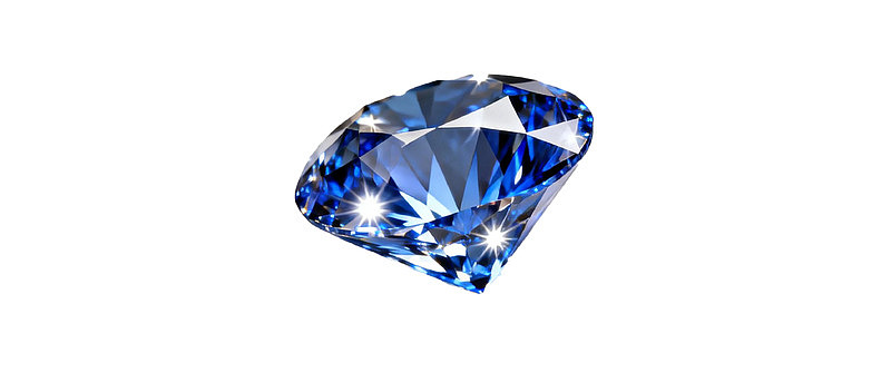 蓝色钻石闪耀光芒图片