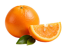 新鲜橙子与切片图片
