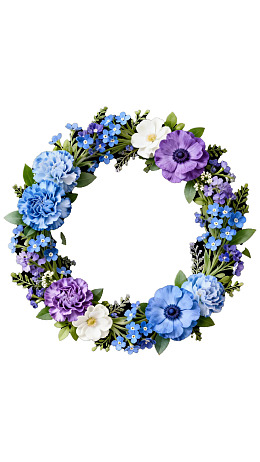 蓝色紫色花卉环装饰图片