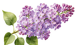 紫色丁香花枝特写图片