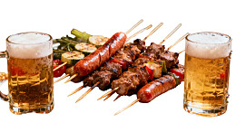啤酒配烤串美食图片