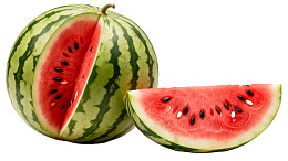 西瓜切片展示鲜红果肉