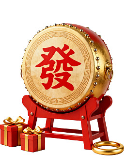 春节鼓配礼盒金环寓意吉祥