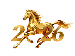 金色骏马奔腾2026新年象征