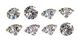 八颗闪耀钻石排列展示