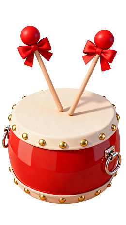 红色鼓配红色鼓槌图片