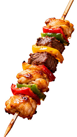 串烧肉与彩椒图片