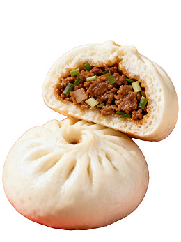 肉馅包子切开展示图片