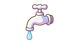 卡通风格水龙头滴水图片