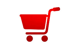 红色购物车图标图片