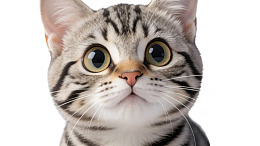 银虎斑猫凝视镜头图片