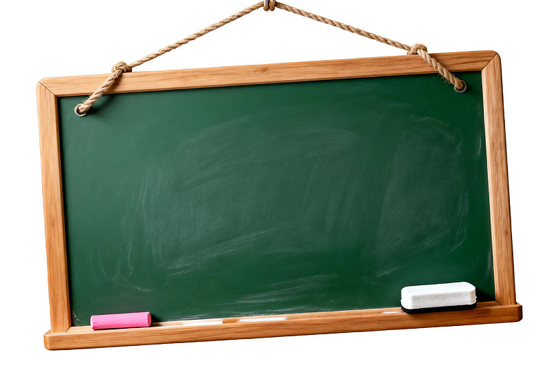 悬挂式木质边框黑板配粉白粉笔