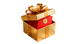 金色礼盒内藏红色红包