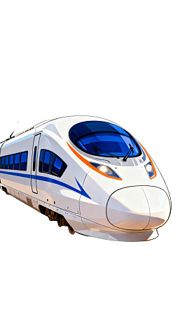 白色高速列车侧面视图