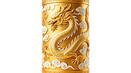 金色龙纹圆柱装饰品图片