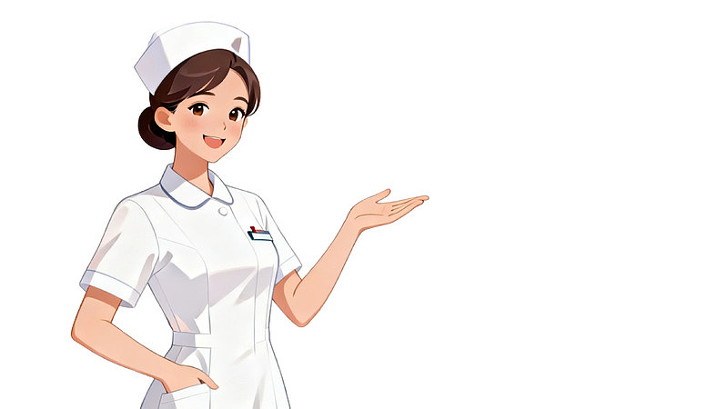 护士微笑展示手势图片