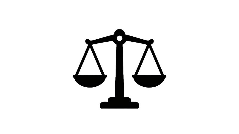 黑白对比的天平图标图片