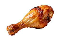 金黄酥脆的烤鸡腿图片