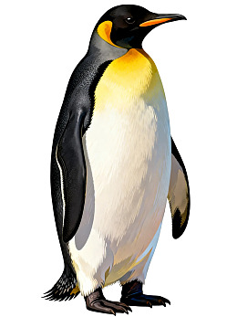 一只站立的帝企鹅图片
