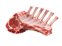 新鲜羊排肉特写图片