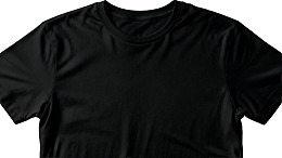 纯黑色圆领短袖T恤图片