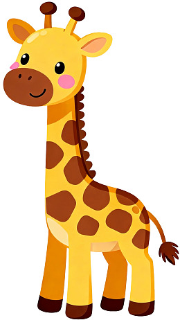 卡通长颈鹿站立微笑图片