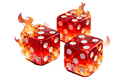 燃烧的红色骰子图片