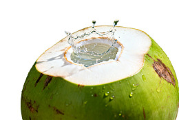 青椰切面水滴飞溅瞬间