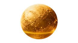 金色星球悬浮于白色背景之上
