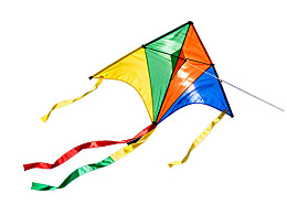 彩色风筝在白色背景上