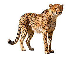 猎豹站立于纯白背景前