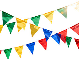 彩色三角旗装饰悬挂图片