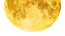 金色月球表面特写图片