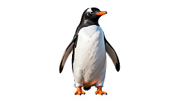 黑白相间的企鹅站立姿态