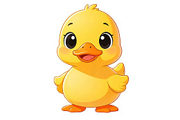 卡通黄色小鸭子竖大拇指