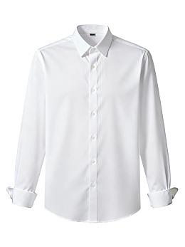 白色长袖衬衫正面展示
