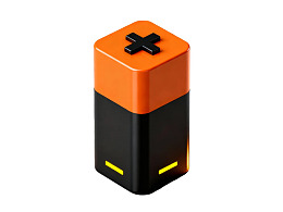 橙黑相间电池图标设计