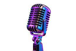炫彩复古麦克风特写图片