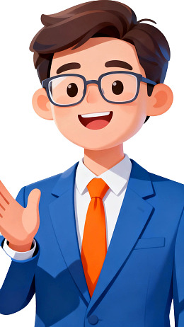 卡通青年商务人士挥手致意